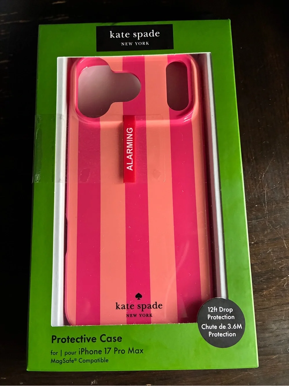 kate spade Pink Stripe Protective iPhone 17 Pro Max Case